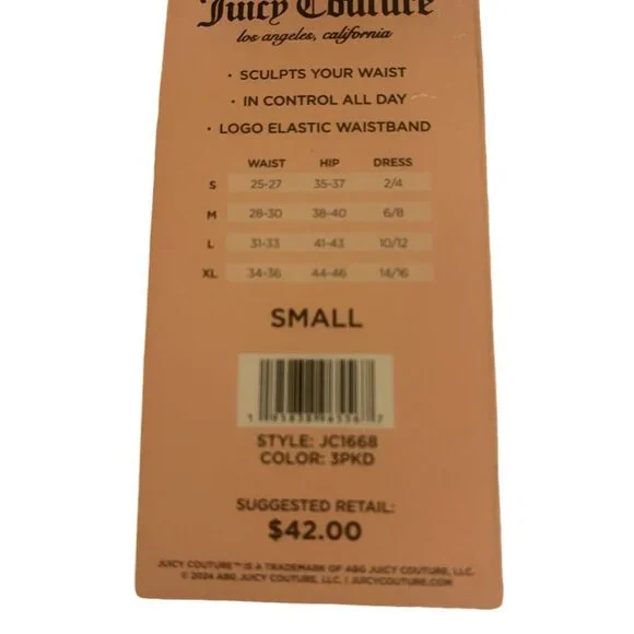 Juicy Couture 3-Pack Seamless Shaping Briefs Underwear - Picture 2 of 2